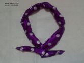Tiaras em cetin Lilas com bolas brancas